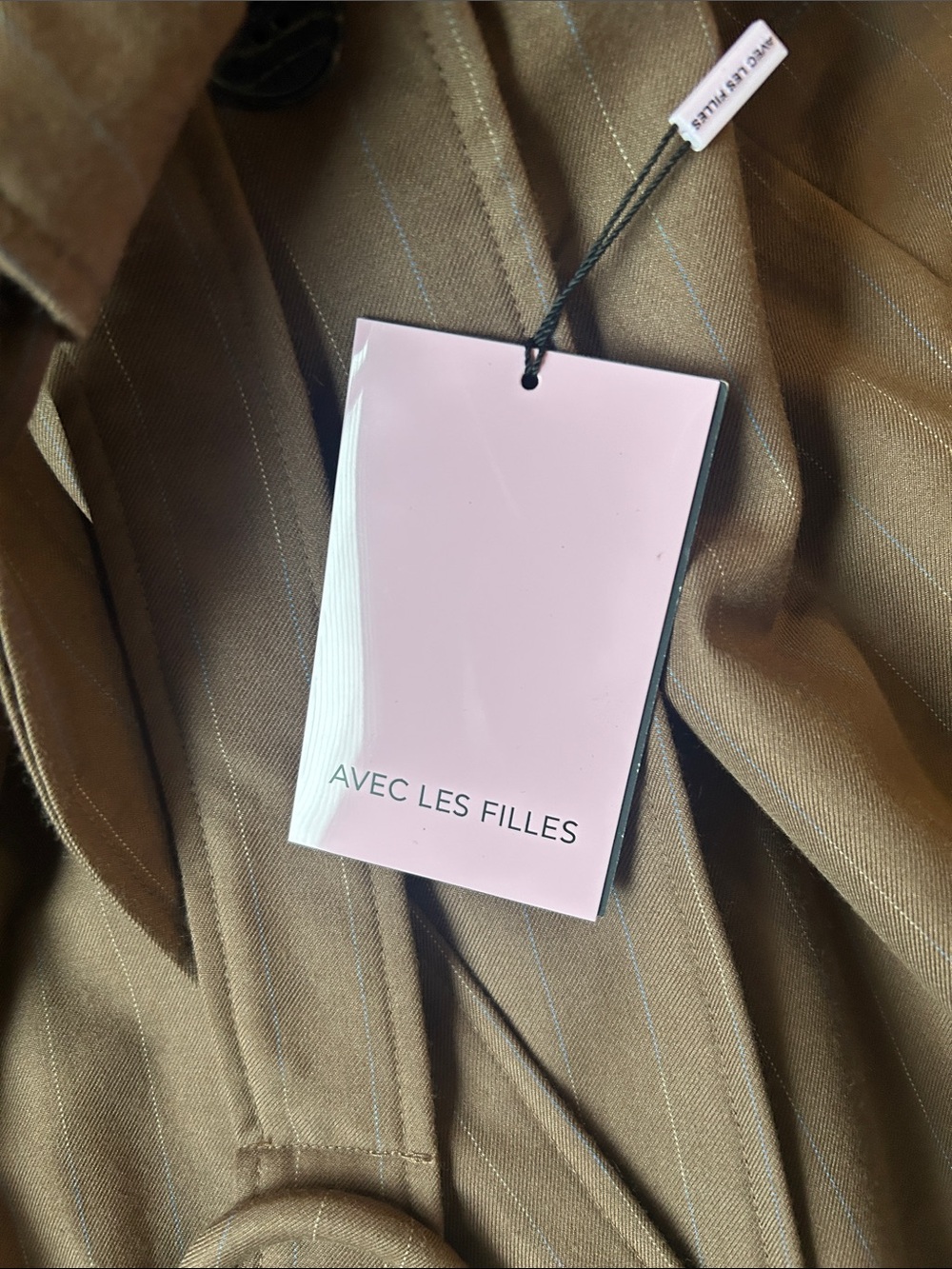 Avec Les Filles Brown Double-Breasted Belted Trench Coat - Picture 5 of 11